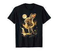 Pascua 2027 Bunny Aullando a la Luna Meme Camiseta