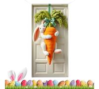 Pascua Cubierta De Puerta Conejo Zanahoria Decoración Fotográfica | Banner Para Puerta De Primavera Para Interior Exterior Porche De Vacaciones Celebración Reuniones Familiares Hogar