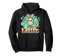 Pascua Feliz Conejito Polluelo Retro Estética Sudadera con Capucha