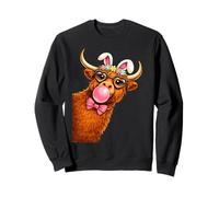 Pascua Highland Cow Cute Pascua Primavera Highland Cow Mujer Sudadera
