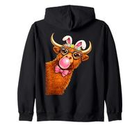 Pascua Highland Cow Cute Pascua Primavera Highland Cow Mujer Sudadera con Capucha