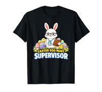 Pascua Huevo Hunt Supervisor Humorístico Conejo Portapapeles Camiseta