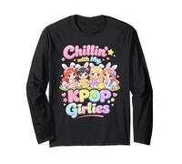 Pascua KPOP Music Chillin with My K-Pop Chicas Mujeres Chicas Manga Larga