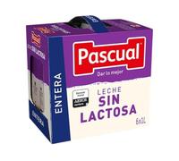 Pascual Leche Entera Sin Lactosa 6 x 1 L - Todo el Sabor de la Leche Clásica - Fácil Digestión - Producto de Consumo Habitual
