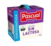 Pascual Leche Semidesnatada Sin Lactosa 6 x 1 L - Fácil Digestión - Menor Contenido Graso - UHT - Producto de Consumo Habitual