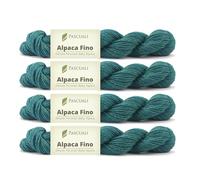 PASCUALI Alpaca Fino Ovillo de lana de alpaca 100% (Baby Alpaca Babyalpaca), lana Alpaca Baby para tejer y ganchillo, juego: 4 hebras - 200 g - color: turquesa verde 44