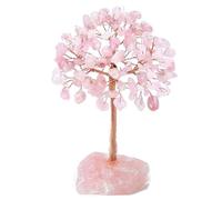 Pasdrucn Árbol de la vida, cristal, amatista, decoración del árbol de la vida, piedra mixta, curación con base de discos de ágata, piedras preciosas curativas para terapia de cristal (cuarzo rosa)