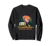 Pasea más Preocúpate Menos Atardecer Vintage Camper Mountain Sudadera