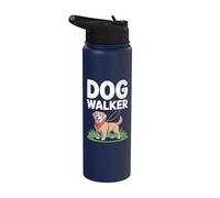 Paseador de perros ilustrado compañero canino Stainless Steel Insulated Water Bottle