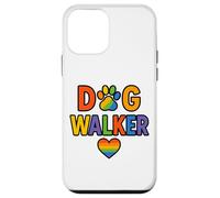 Paseador de Perros LGBTQ Rainbow Paw Heart Design Carcasa para iPhone 12 Mini