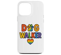 Paseador de Perros LGBTQ Rainbow Paw Heart Design Carcasa para iPhone 13 Pro MAX