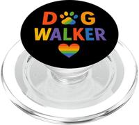 Paseador de Perros LGBTQ Rainbow Paw Heart Design PopSockets PopGrip para MagSafe