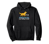 Paseando a mi Perro y Hablando con Dios Christian Pet Owner Sudadera con Capucha