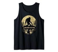 Paseando Bigfoot a la luz de la Luna con Texto Retro Vintage «Creo en ti» Camiseta sin Mangas