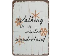 Paseando por un país de las maravillas invernal Copo de nieve vintage de invierno Novedad Navidad de invierno Para el hogar Cocina Jardín Bar Cafe Regalo Para mujeres Hombres Letrero de metal de hoja
