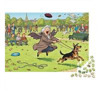 Pasear con el Perro en el Parque Puzzle De Madera Impermeable DIY Puzzles De 1000 Piezas para Adultos Colorido Rompecabezas para Decoración del Hogar