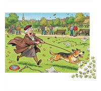 Pasear con el Perro en el Parque Puzzle De Madera Impermeable DIY Puzzles De 1000 Piezas Regalos para Adultos Desafiante Y Estimulante Rompecabezas Decoración del Hogar