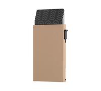 Paseholder Secure - 6 Pases - Carcasa de Aluminio - Seguridad RFID - Pequeño titular de la tarjeta de crédito - Hombre & Mujer, Gold 1, 9 mm dik, Contemporáneo