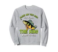 Pásenme La Caña, Tontos, El Rey Quiere Pescar La Naturaleza Sudadera, Unisex para Adultos, Gris Jaspeado, XXL