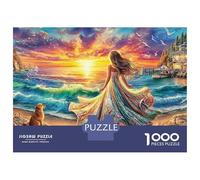 Paseo al Atardecer Puzzle De 1000 Piezas Y Niños +14 Años Girl Costera Sunset Rompecabezas DIY Juego Familiar Pasatiempo Creativo, Regalo 38x26cm/1000pcs