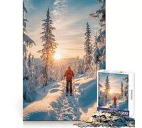 Paseo con Raquetas de Nieve al Atardecer Rompecabezas de 1000 Piezas para Adolescentes Mejora la Memoria Tranquilo y Sereno Regalo conmovedor (38x52cm)