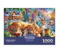 Paseo de Boda de Gato Puzzles Imposible,desafío para Adultos Interesante Juego Educativo 1000 Piezas Obra De Arte De Juego De para Adultos Y Niños 52x38cm/1000pcs