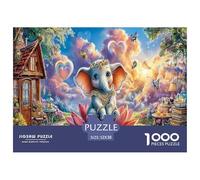 Paseo en Bicicleta con Elefantes: El Elefante en la Flor de Loto, 1000 Piezas, Rompecabezas para Adultos, Hermoso Rompecabezas Decorativo, Desarrollo Cerebral, 52 x 38 cm/1000 Piezas