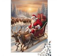 Paseo en Trineo de Santa Claus 1000 Piezas Stock De Cartas Premium Rompecabezas Clásicos Pareja Socios Alivio del Estrés Decoración De Paredes Paquete De Valor 70x50cm/1000pcs