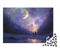 Paseo Nocturno Estrellado 1000 Piezas Cartón Grueso Rompecabezas Clásicos Pareja Socios Entrenamiento Cerebral Decoración De Paredes Idea De Regalo 38x26cm/1000pcs