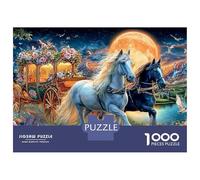 Paseo Vaquera Puzzle 1000 Piezas Unicorn in Bosque Mágico Puzzle De Cartón Preciso Y Ecológico, Juego Estimulante Y Relajante para Adultos Y Hobby 52x38cm/1000pcs