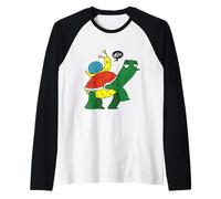 Paseos de Caracol en la Parte Posterior de la Tortuga cómic Snails Slug Camiseta Manga Raglan