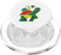 Paseos de Caracol en la Parte Posterior de la Tortuga cómic Snails Slug PopSockets PopGrip para MagSafe