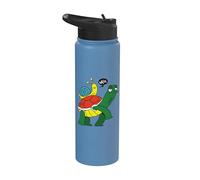 Paseos de caracol en la parte posterior de la tortuga cómic Snails Slug Stainless Steel Insulated Water Bottle