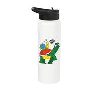 Paseos de caracol en la parte posterior de la tortuga cómic Snails Slug Stainless Steel Insulated Water Bottle