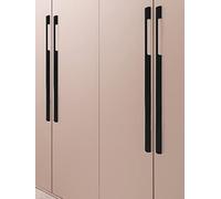 PASFDZHASFHQF 2 manijas de aleación de aluminio sólido, manijas de gabinete de cocina, tiradores negros, tiradores de cajones de muebles, manijas de armario en forma de arco, manijas de armario