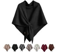 Pashmina - Chales y envolturas para mujer, ponchos de cachemira de punto de lana del Reino Unido, capas de color sólido, chal abierto al frente, cárdigans para mujer, bufandas suaves, suéter cómodo