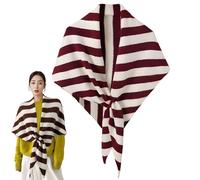 Pashmina shawl wraps for women Triangle Sweater Scarf, All Seasons Solid Color Shawl Tie Up Knotted Design (Burgundy-A,one size)