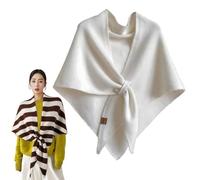 Pashmina shawl wraps for women Triangle Sweater Scarf, All Seasons Solid Color Shawl Tie Up Knotted Design (Beige,one size)