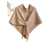 Pashmina Wraps for Women, Women's Solid Color Shawl, Knitted Triangle Shawls and Wraps, Wool Cashmere Shoulder Tops (Khaki)