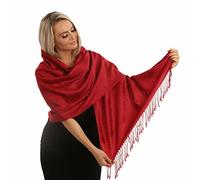 PashminaShine - Bufanda Suave Como la Seda de Cachemira, Ligera de Verano Para Hombre y Mujer - Pashmina y Chal - Regalos Para Mujeres - Rojo