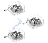 PASHOP Caja de música para adultos, 3 melodías, manivela para decoración, regalo y recuerdo