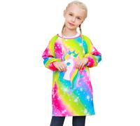 Pashop Kids Art Smocks Unicornio impermeable Pintura delantal Smock para nias Bios Artista longitud de la rodilla de manga larga con bolsillo duran