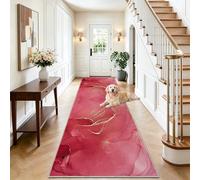 Pasillo Alfombra para Corredor Moqueta por Extra Largo Corredores Lavables Antideslizantes Felpudo Alfombras Pie de Cama Puerta Tapete Cocina Vintage Alfombra Antivibracion Lavadora Rosa 60 x 80cm