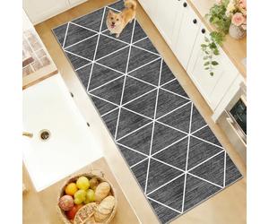 Pasillo Alfombra para Corredor Moqueta por Extra Largo Corredores Lavables Antideslizantes Felpudo Alfombras Pie de Cama Puerta Alfombras Entrada Bateria Electronica Tapete Cocina Gris 100 x 450cm
