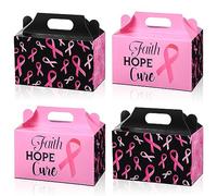 Pasimy 24 cajas de regalo de concienciación sobre el cáncer de mama, cajas de regalo de cinta rosa, cajas de regalo de fe esperanza, curación, golosinas para mujeres y niñas, regalos de concienciación