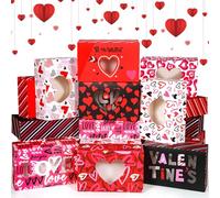 Pasimy 40 cajas de galletas para el día de San Valentín con ventana de 8.7 x 5.5 x 2.8 pulgadas en cajas de panadería para el día de San Valentín, cajas de cupcakes para el día de San Valentín