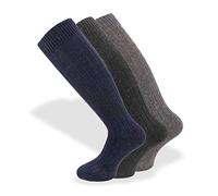 PASINI FASHION 3 Paia - Calcetines largos unisex de canalé - Colección ALL DAY CASHMERE - dinámica y cómoda, en surtido en colores azul, gris y visón (43-46) (43-46)
