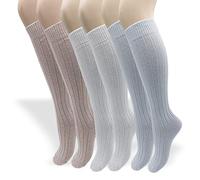 PASINI FASHION 3 pares - Calcetines largos para mujer de angora - Colección ALL-DAY ANGORA - Suave, cálida y cómoda, Blanco-Perla-Polvo, 39-42
