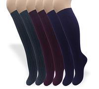 PASINI FASHION 3 pares - Calcetines largos para mujer de angora - Colección ALL-DAY ANGORA - Suave, cálida y cómoda, Burdeos-Antracita-Marine, 35-38