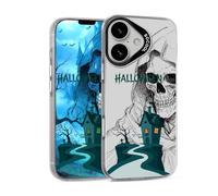 PASITHORA Funda para iPhone 17, castillo encantado de la parca de Halloween | El diseño de la parca de Halloween y el castillo embrujado añaden un aspecto espeluznante; funda delgada y ligera a prueba de